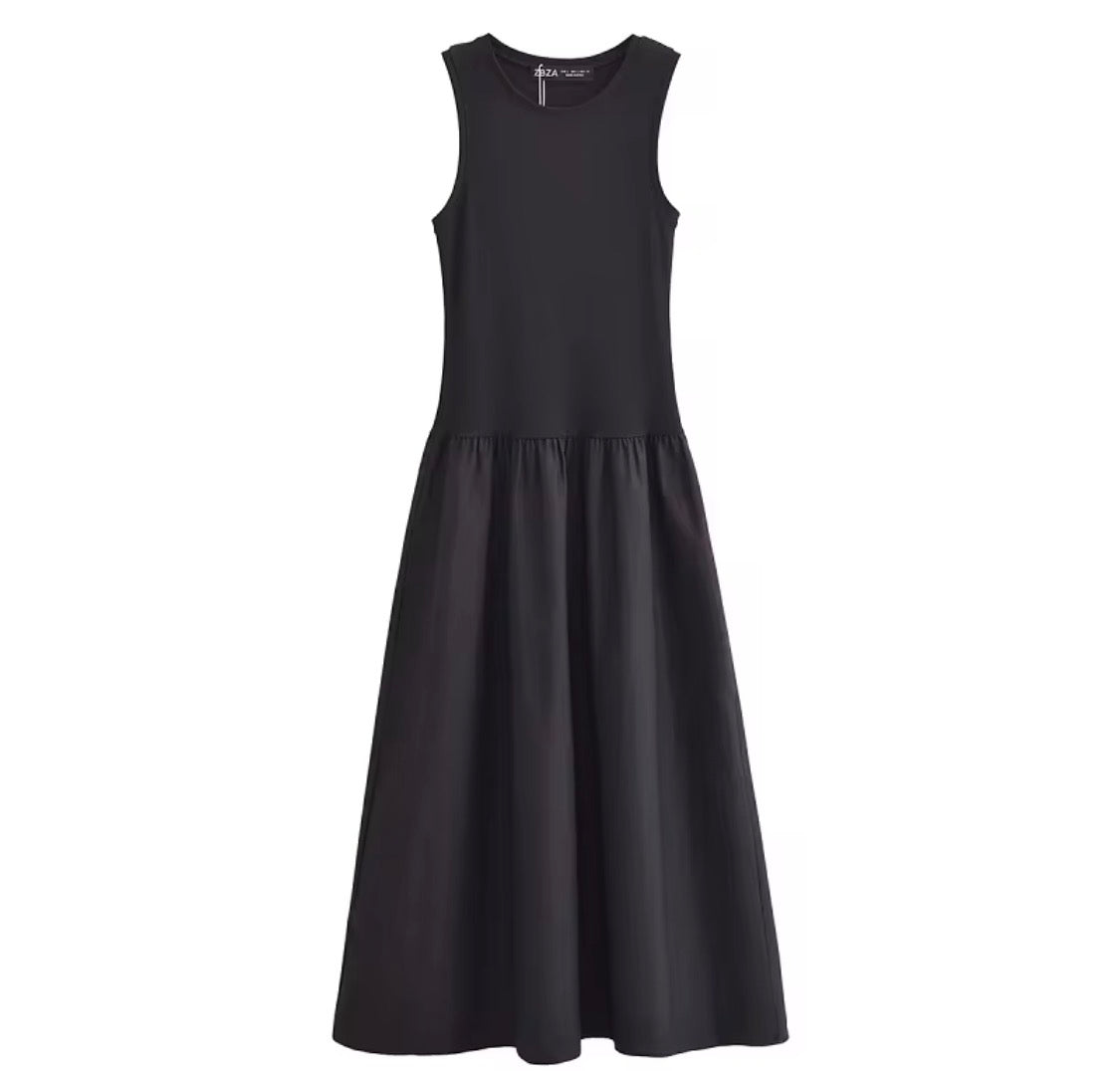 High-Neck Backless Mini Dress with Front Tie