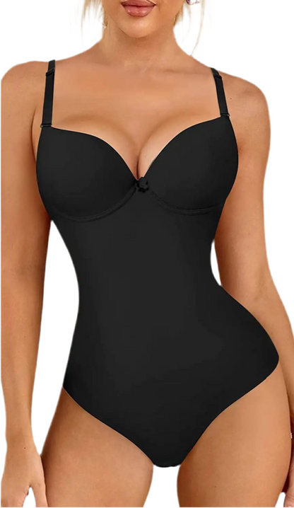 Plunge Shapewear Thong Bodysuit