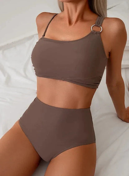 High-Waist Sculpting Two-Piece Swim Set